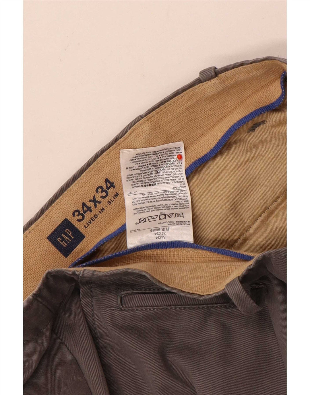 Мужские брюки-чиносы Gap Slim W34 L34 серые