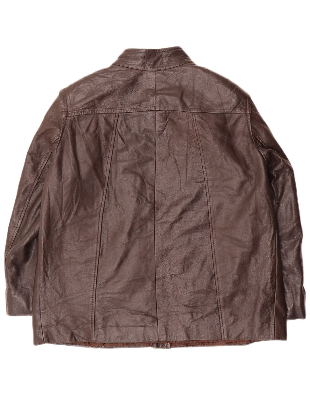 Винтажная женская кожаная куртка UK 18 XL Коричневая кожаная