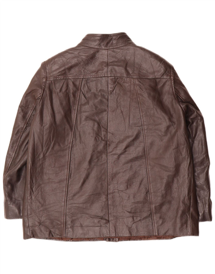Винтажная женская кожаная куртка UK 18 XL Коричневая кожаная