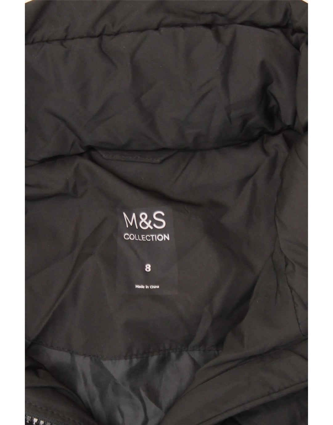 Женская стеганая куртка с капюшоном Marks & Spencer UK 8, маленький черный полиэстер