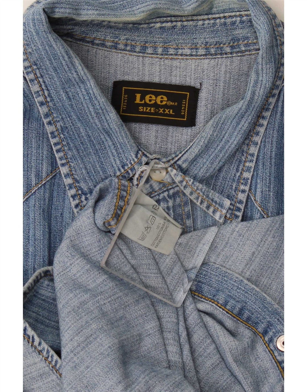 Мужская джинсовая рубашка Lee 2XL, синяя, хлопок