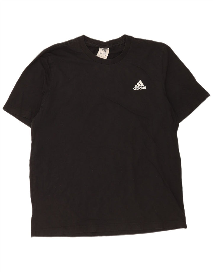 Мужская футболка Adidas Top большого размера из хлопка черного цвета