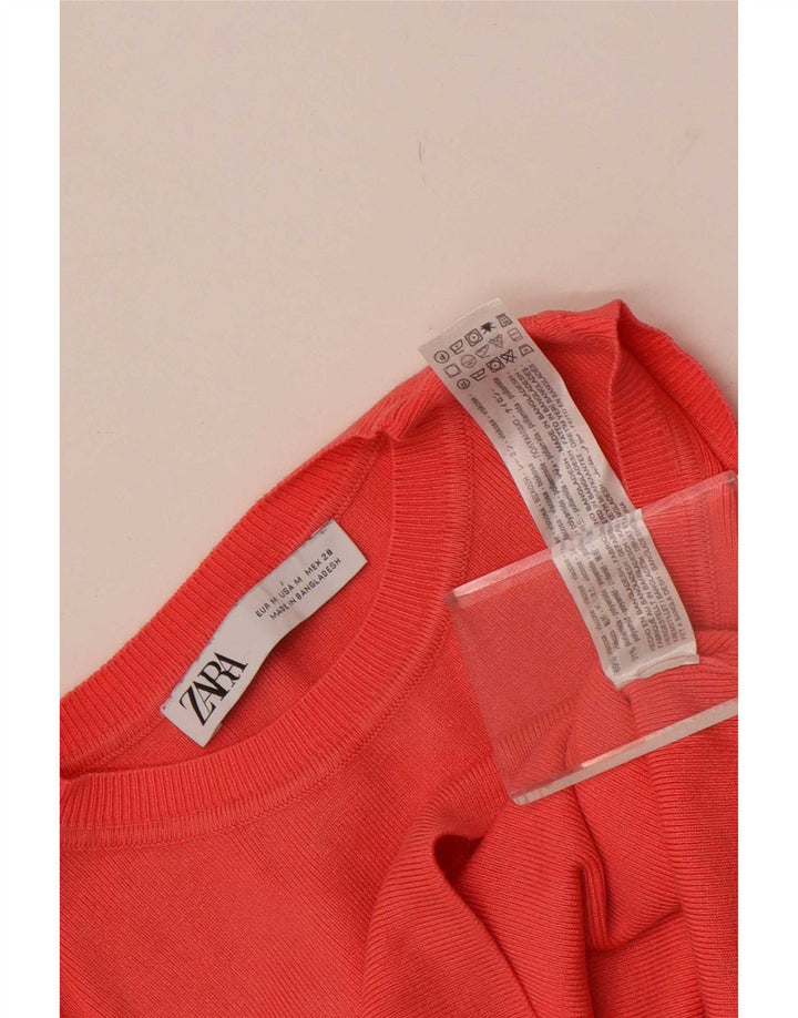 Женский укороченный жилет Zara UK 12, средний красный из вискозы