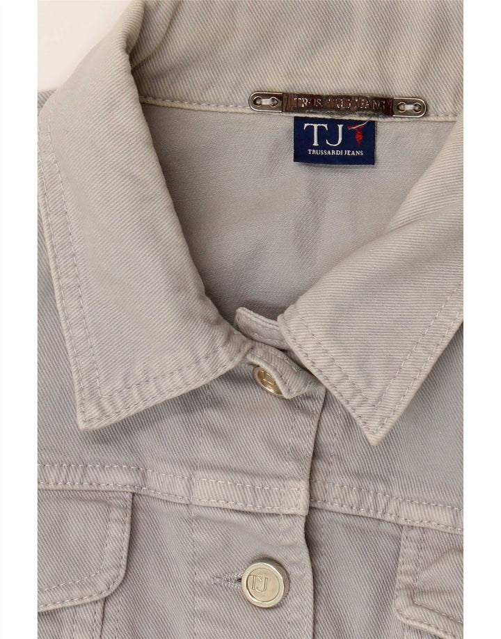 Джинсы Trussardi Jeans Женская укороченная джинсовая куртка UK 12 Средний Серый