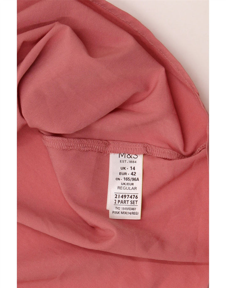 Женское платье-комбинация Marks & Spencer UK 14, полиэстер среднего розового цвета
