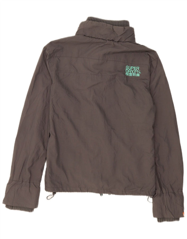 Женский бомбер Superdry UK 16, большой серый нейлон