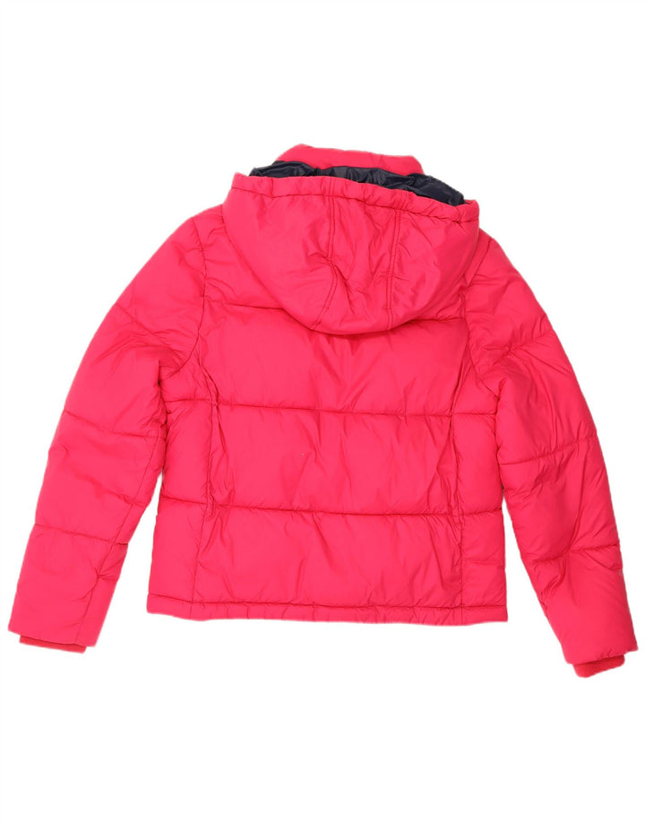 JACK WILLS Womens Oversized Hooded Padded Jacket UK 10 Small  Pink