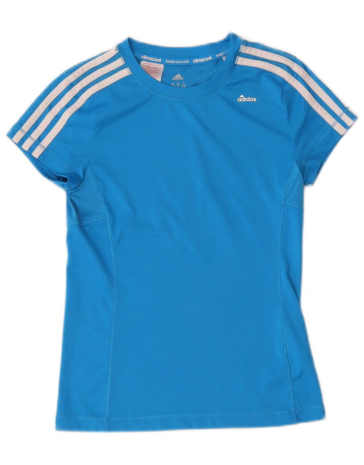 Футболка Adidas Climacool для мальчиков, топ 11-12 лет, синий полиэстер