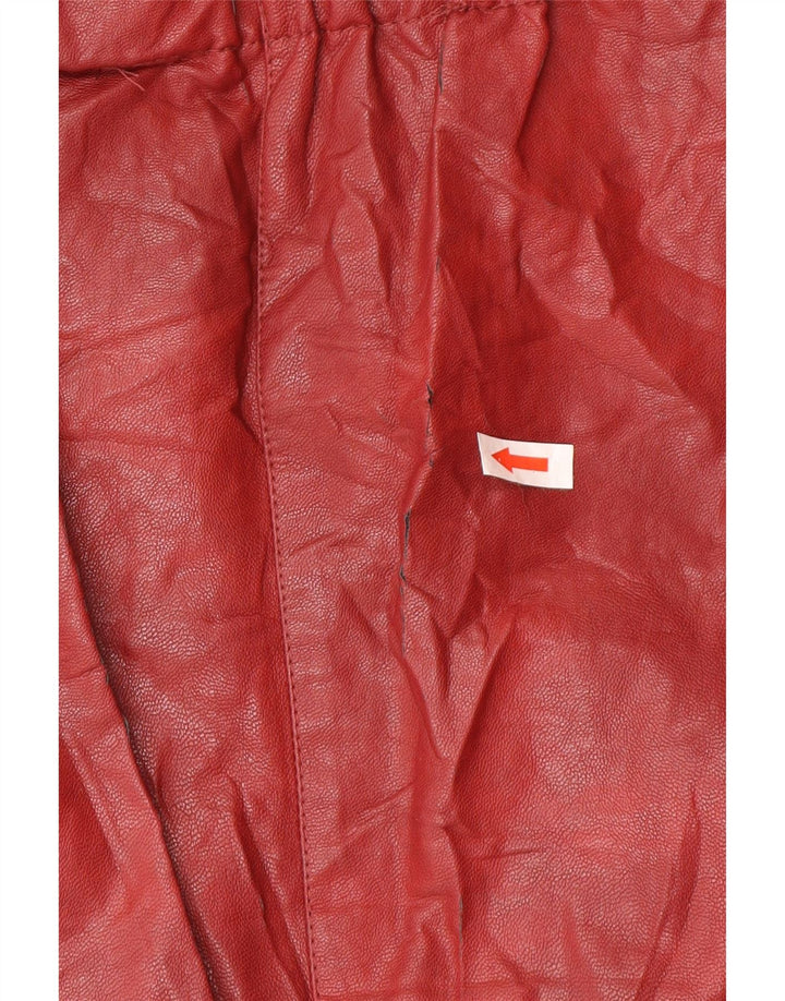 Женская кожаная юбка Zara, маленькая W26, бордовая