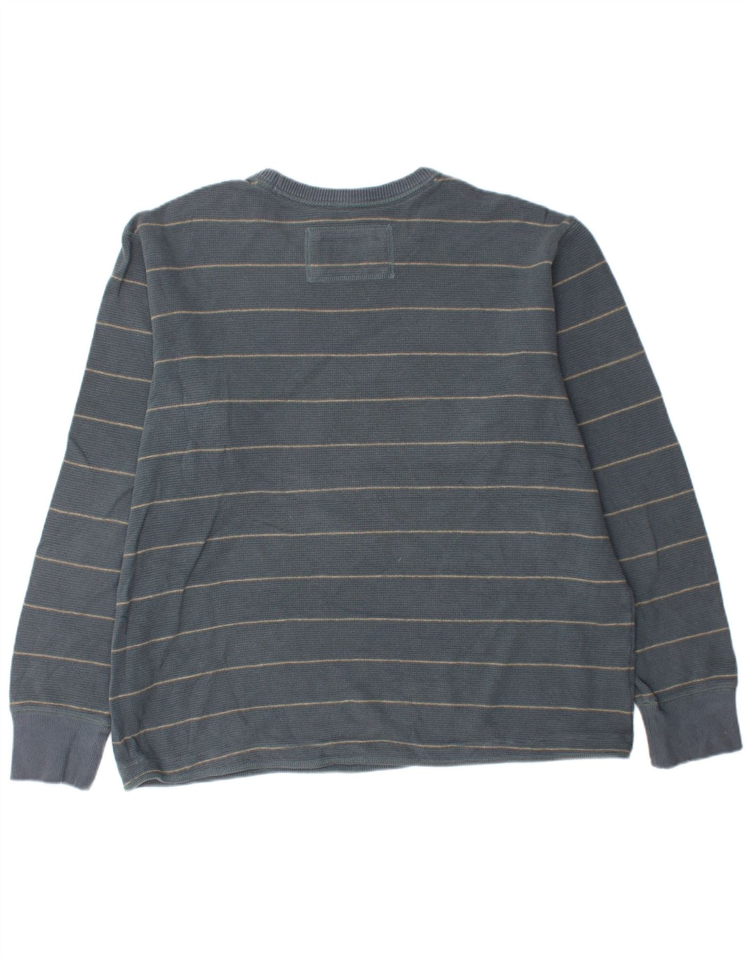 EDDIE BAUER Мужской топ с длинным рукавом XL, синий в полоску, хлопок