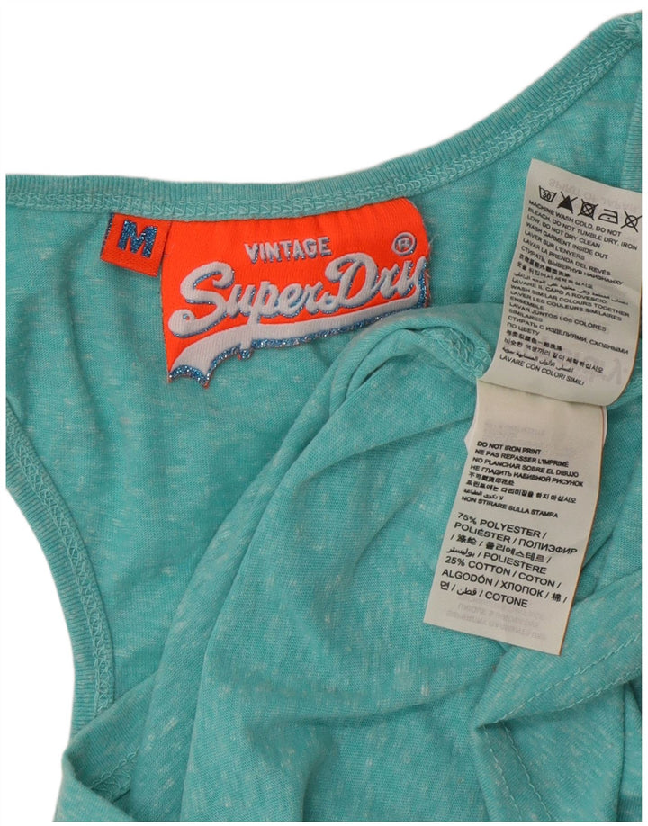 Женский жилет с рисунком Superdry UK 14, средний бирюзовый полиэстер с крапинками