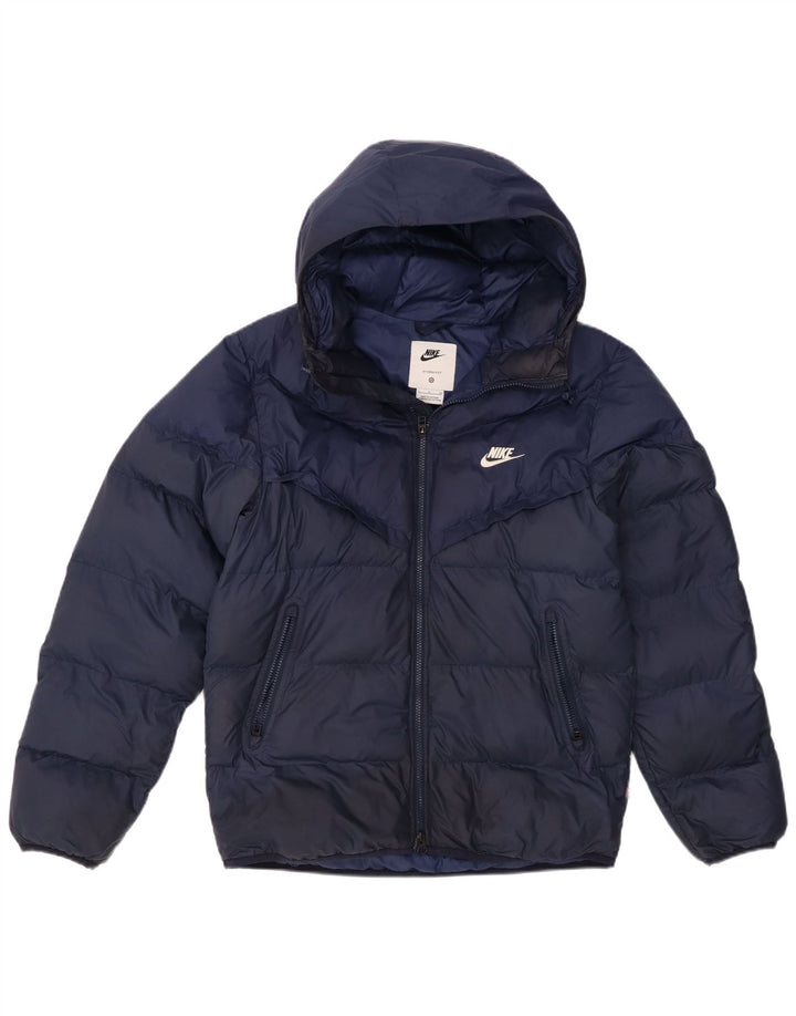 Мужская утепленная куртка Nike Storm-Fit с капюшоном UK 36, маленькая, темно-синяя, полиэстер