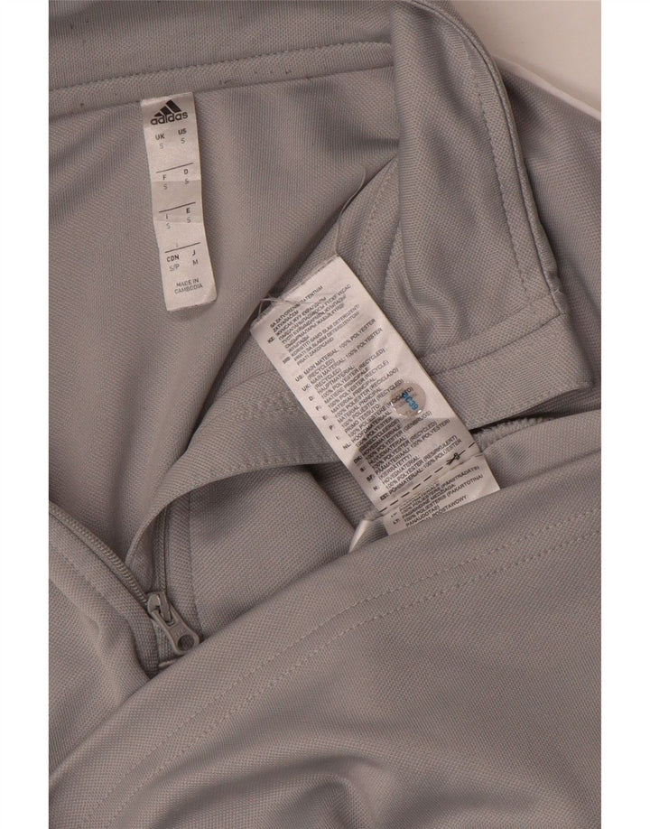 Мужской пуловер с воротником на молнии Adidas Aeroready, маленький серый полиэстер