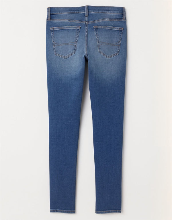 Женские потертые джинсы скинни Hollister W32 L32, синий хлопок