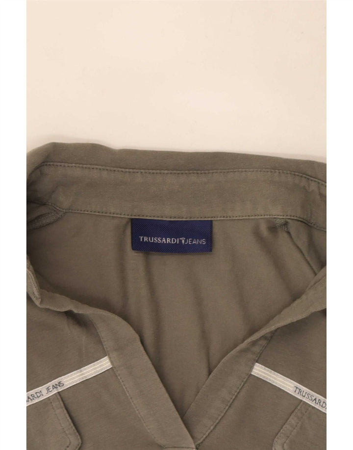 Женская рубашка-поло Trussardi UK 14, большая, серая