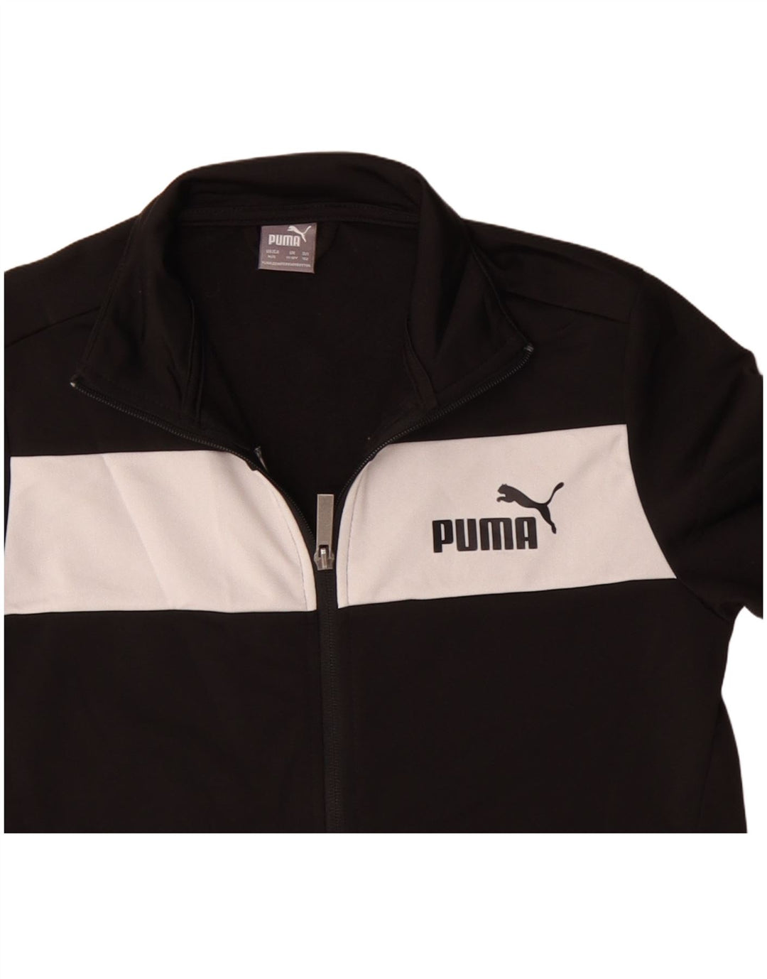 Спортивный костюм Puma для мальчиков с графическим рисунком, верхняя куртка 11–12 лет, черный с цветными блоками