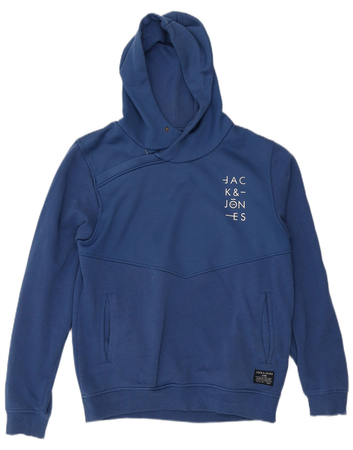 Мужской джемпер с капюшоном Jack & Jones Core с рисунком, средний синий, полиэстер