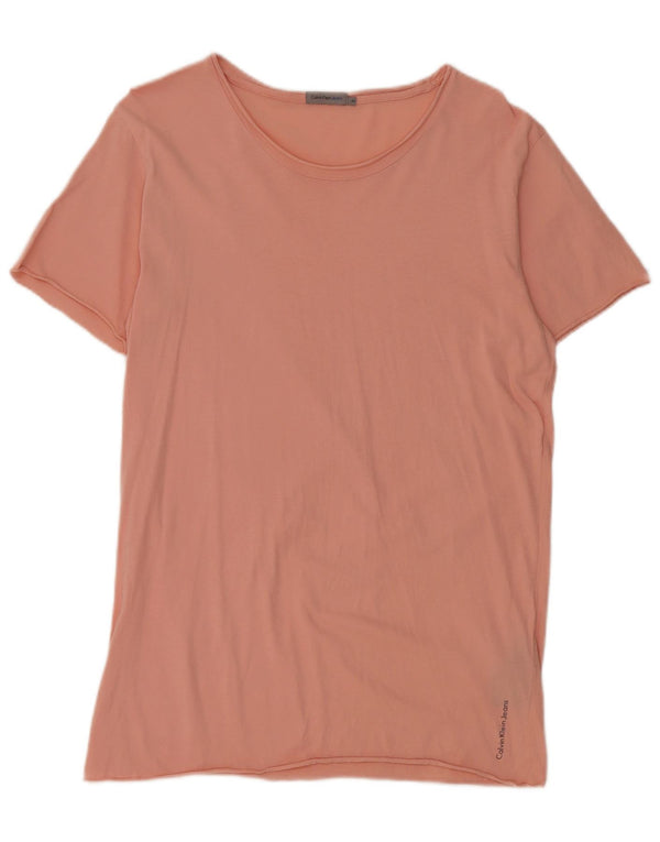 Женская футболка Calvin Klein Jeans Top UK 14, средний розовый хлопок