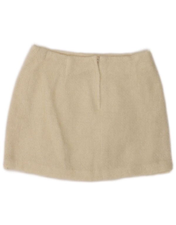 Женская трикотажная мини-юбка Topshop UK 12 Medium W28 Бежевая шерсть