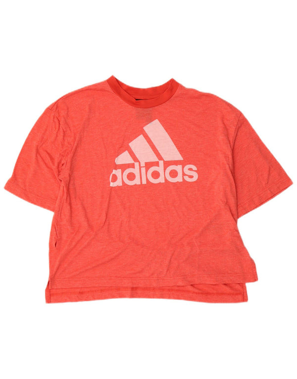 Женская футболка с рисунком Adidas Top UK 12/14, средний красный полиэстер