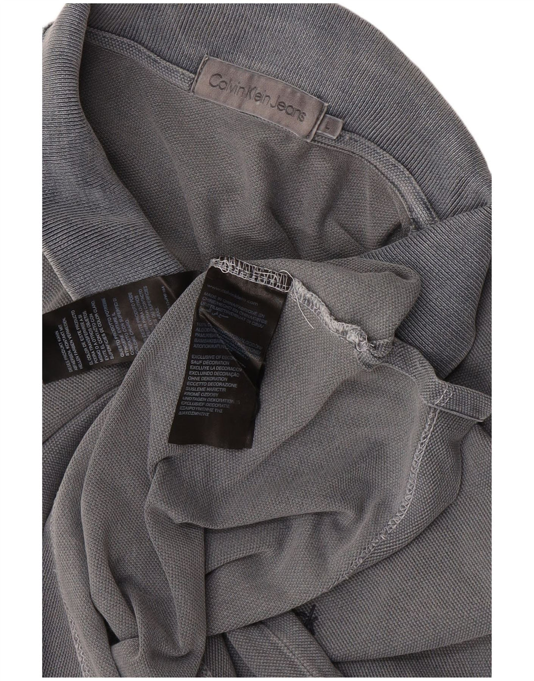 Мужская рубашка-поло CALVIN KLEIN JEANS, большая серая, хлопок