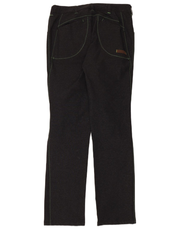 Винтажные женские прямые повседневные брюки IT 48 XL W32 L34 черные из полиамида