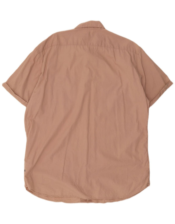 Мужская рубашка с коротким рукавом Jack & Jones 2XL розовая, хлопок