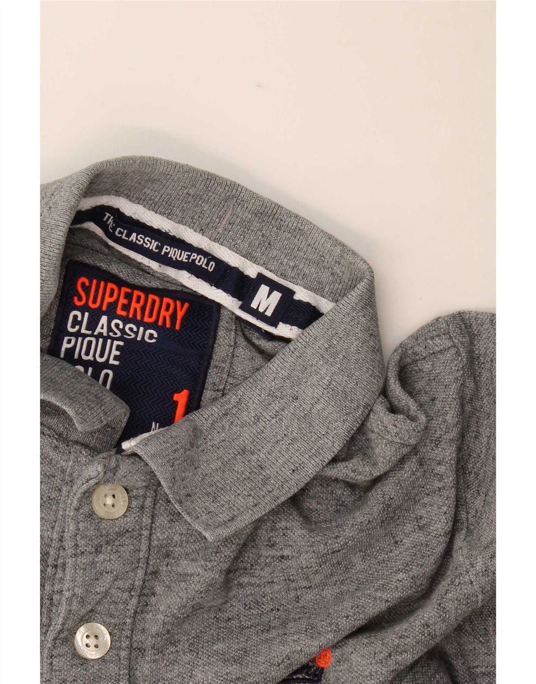 Мужская рубашка-поло Superdry среднего серого цвета в крапинку