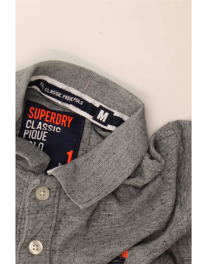 Мужская рубашка-поло Superdry среднего серого цвета в крапинку