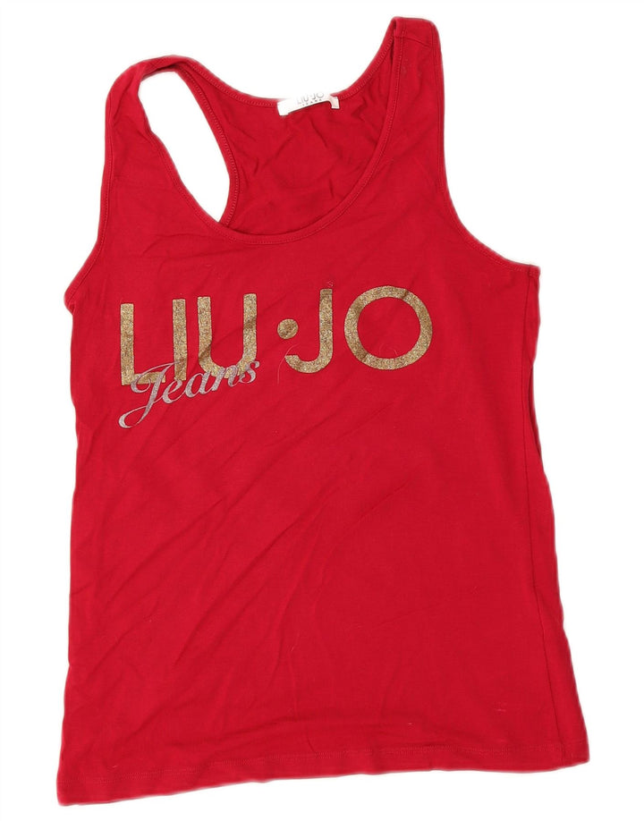 Liu Jo Женский жилет с рисунком Top UK 10 Small Red Viscose