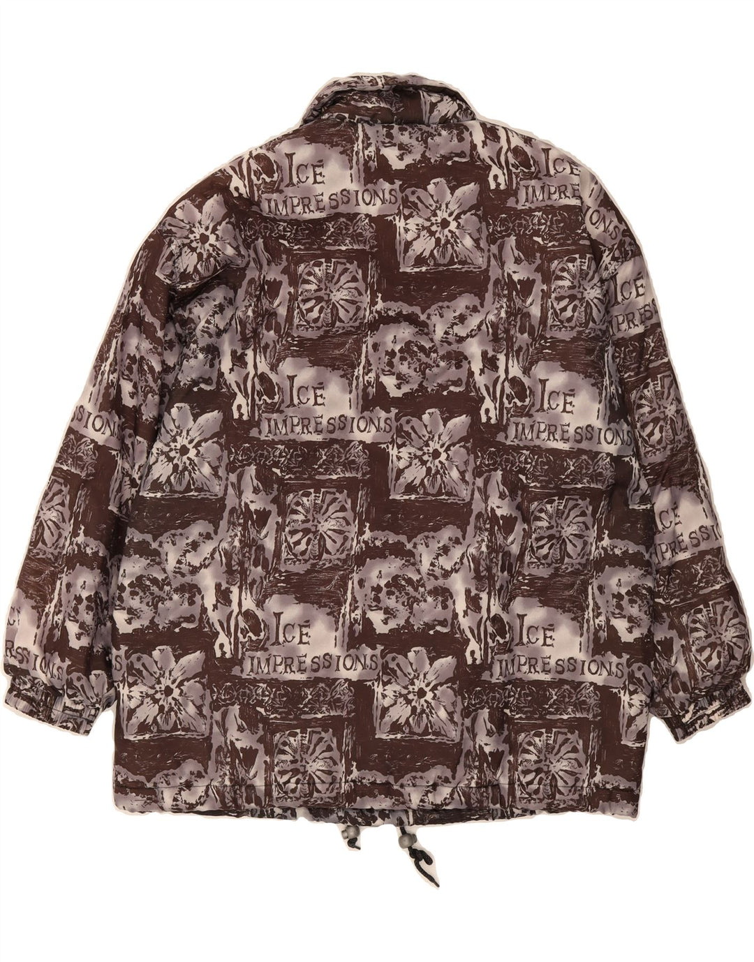 ETIREL Mens Graphic Anorak Jacket UK 40 Large Brown Polyester Vintage Etirel and Second-Hand Etirel from Messina Hembry 