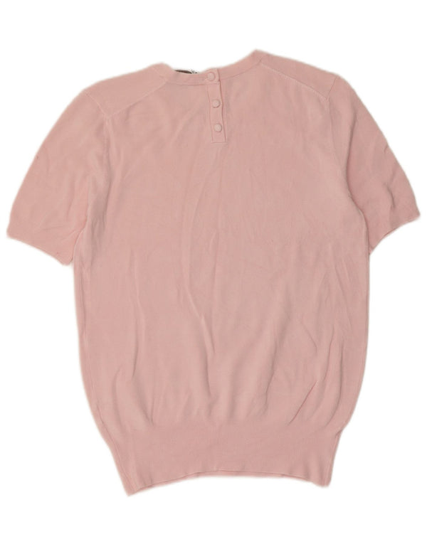 Женский джемпер с короткими рукавами и круглым вырезом Zara UK 18 XL Розовый