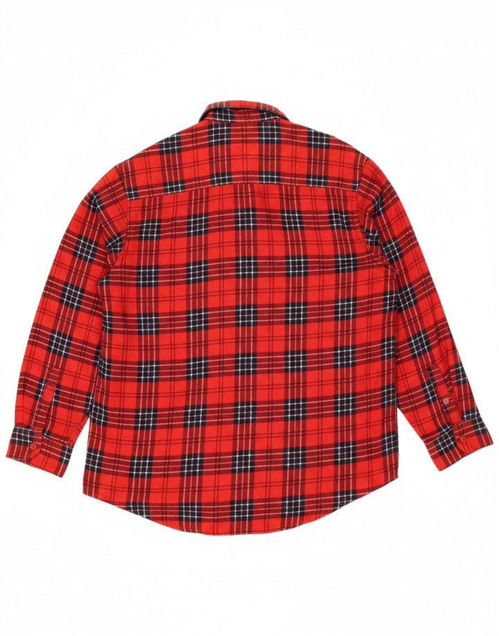 KINGSLEY Mens Flannel Shirt Medium Red Check Cotton