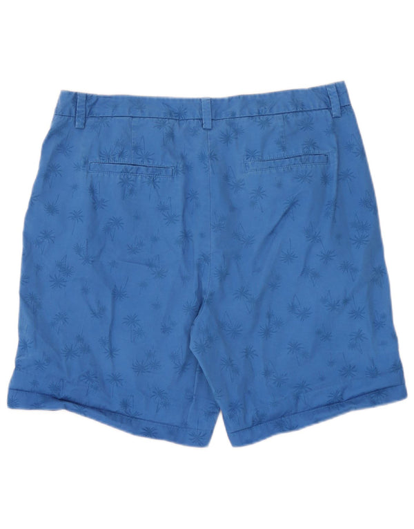 Marks & Spencer Womens Chino Shorts UK 14 Large W34  Blue Cotton Hawaiian