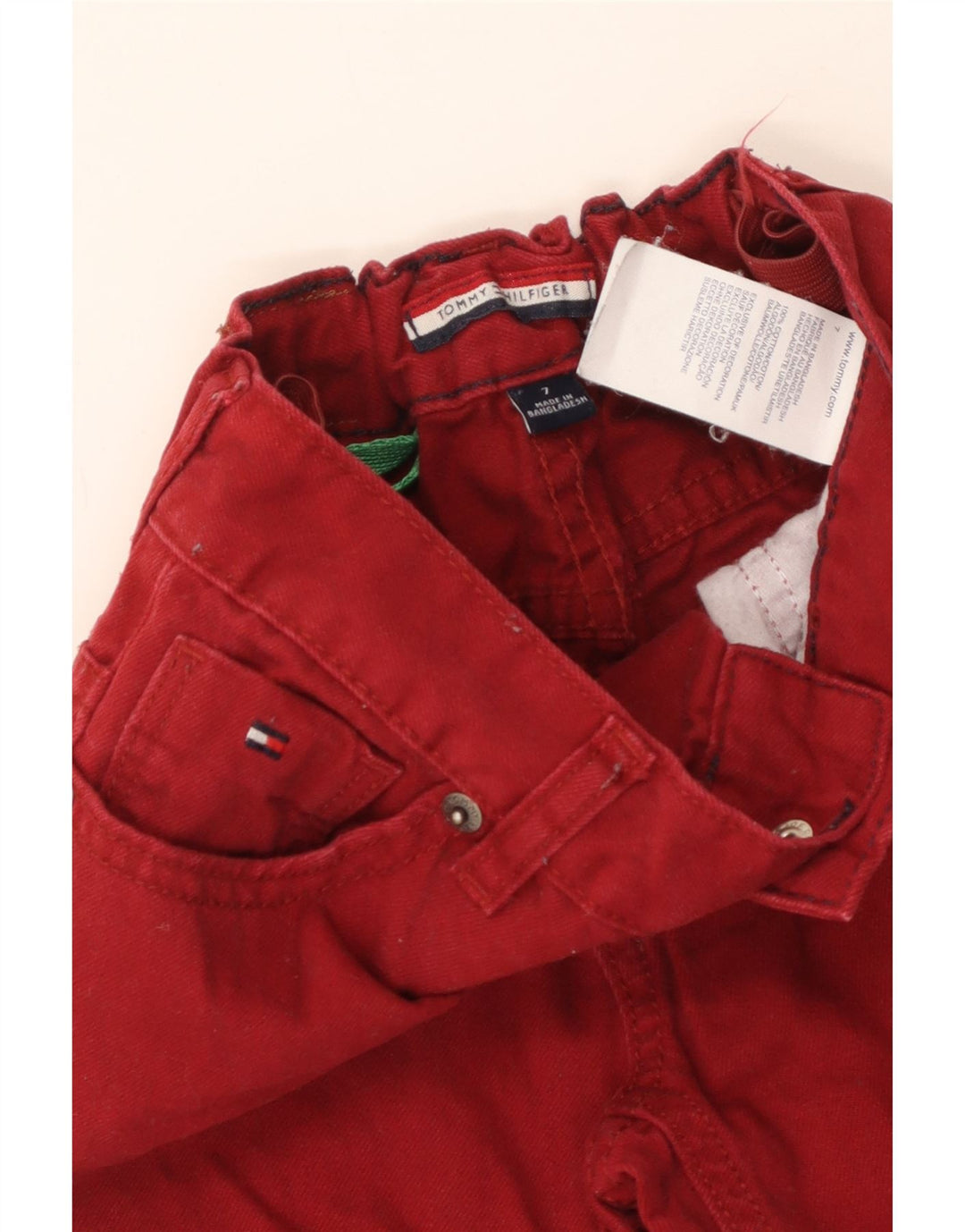 TOMMY HILFIGER Прямые джинсы для мальчиков 6-7 лет W22 L22 Бордовый хлопок