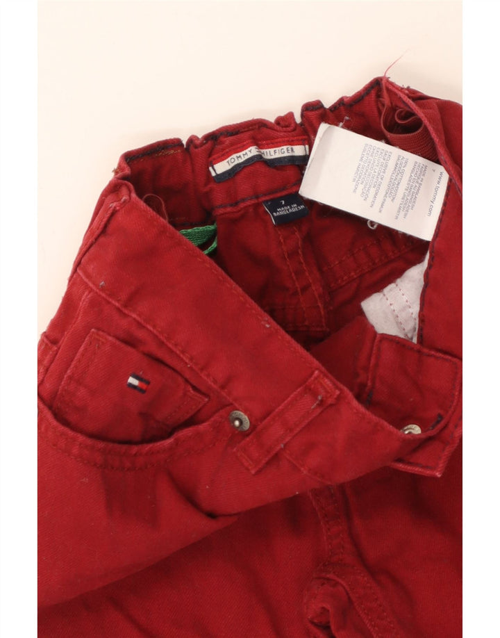 TOMMY HILFIGER Прямые джинсы для мальчиков 6-7 лет W22 L22 Бордовый хлопок