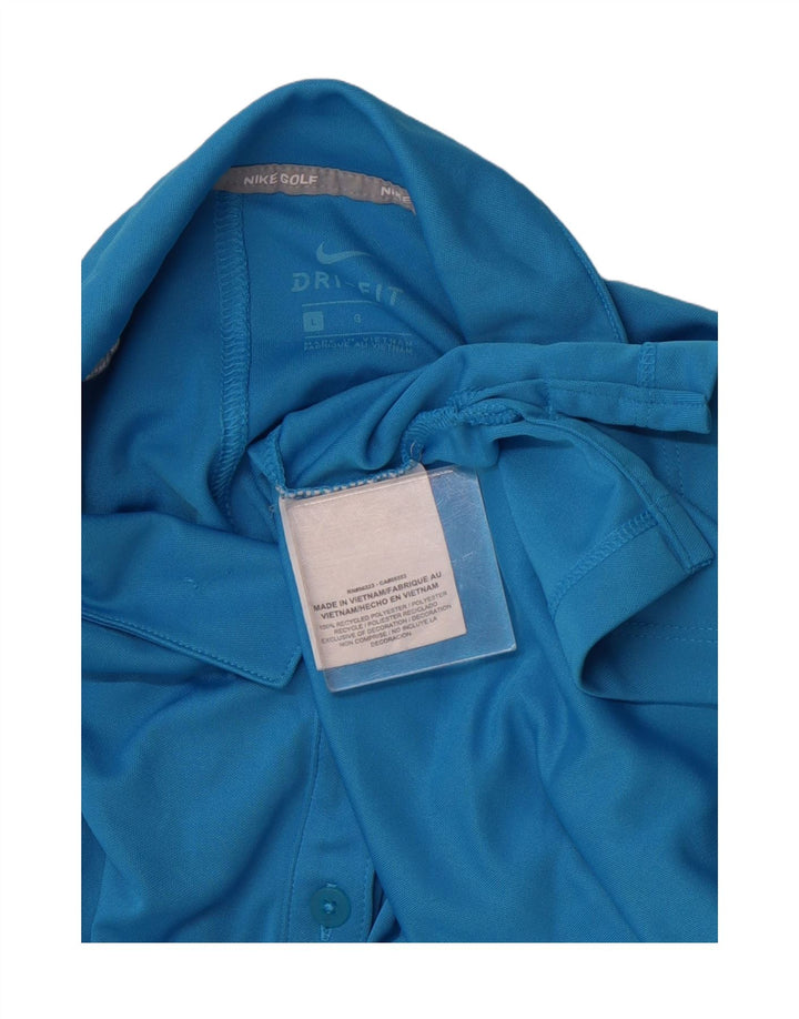 Женская рубашка поло NIKE Dri Fit UK 16, большой синий полиэстер