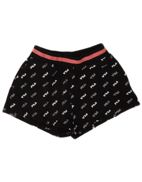 Женские спортивные шорты с графическим рисунком Fila UK 6 XS, черный полиэстер