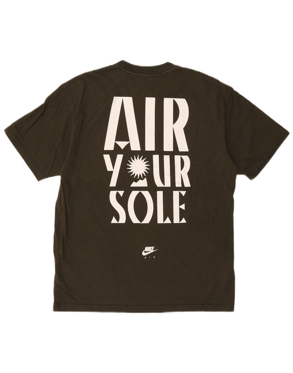 Мужская футболка свободного кроя Nike с рисунком, большой хлопковый топ цвета хаки