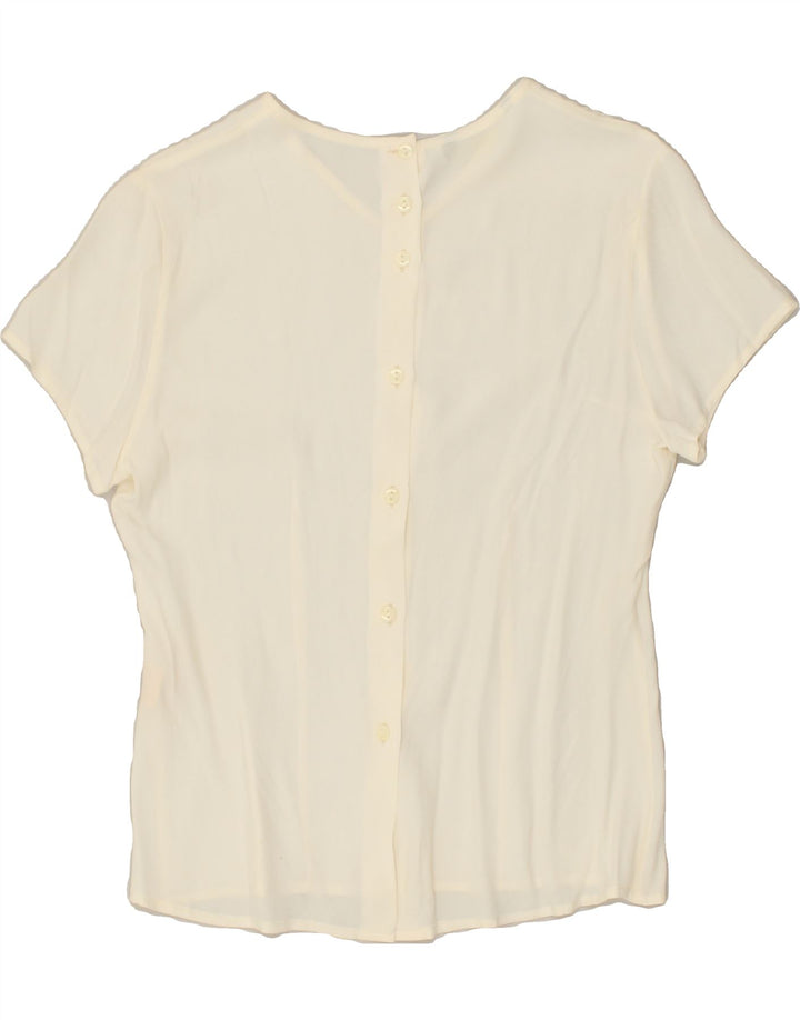 VINTAGE Womens Blouse Top IT 42 Medium White Acetate | Vintage Vintage | Thrift | Second-Hand Vintage | Used Clothing | Messina Hembry 