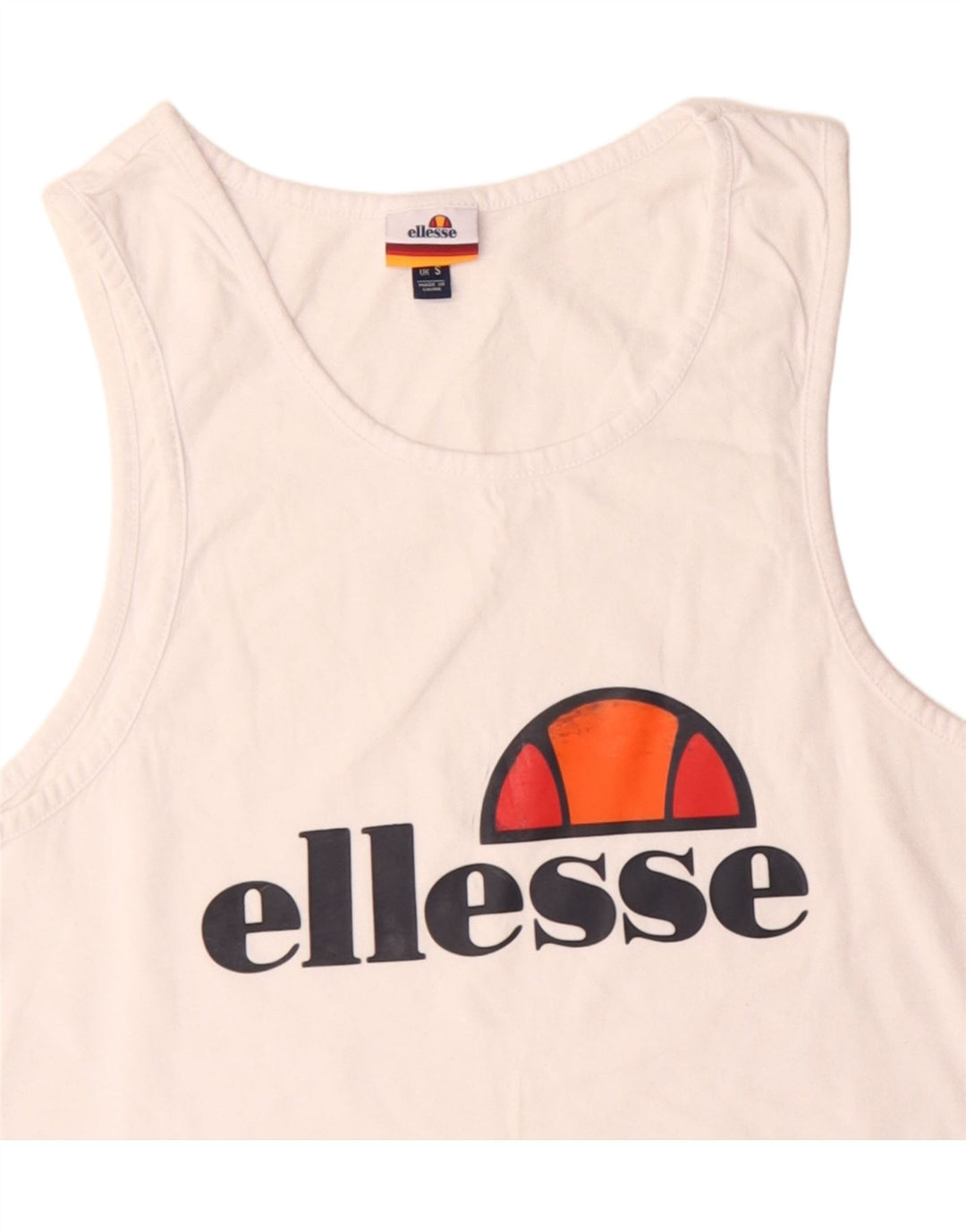 Мужской жилет Ellesse с рисунком, маленький белый, хлопковый