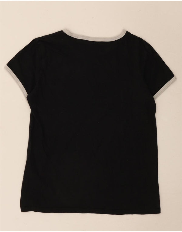 Женская футболка Levi's Perfect Crew Top UK 10, маленький черный цветной хлопок, хлопок