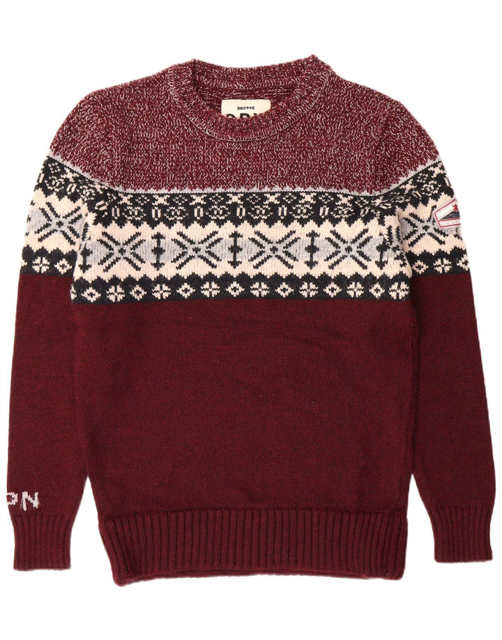 SUPERDRY Мужской свитер с круглым вырезом XL Бордовый Fair Isle Classic