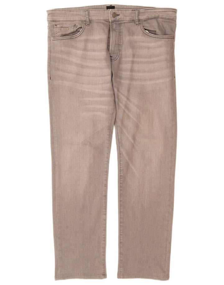 Мужские прямые джинсы Hugo Boss W36 L30 серые, хлопок