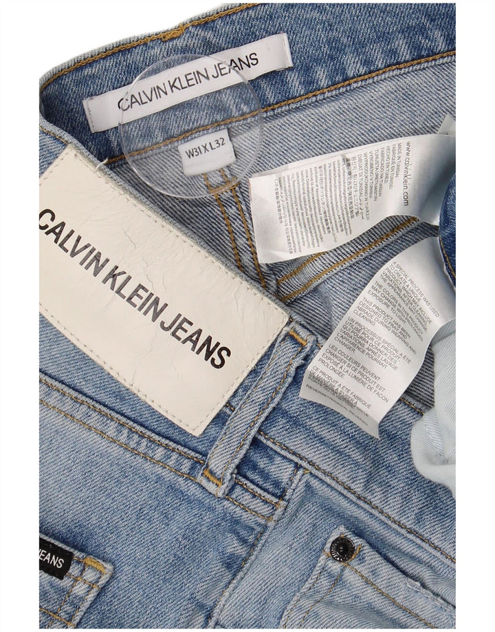 Мужские потертые узкие джинсы CALVIN KLEIN W31 L32, синий хлопок