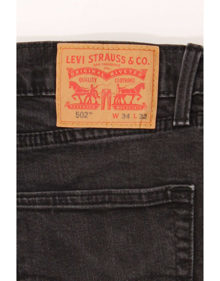 Мужские зауженные джинсы Levi's 502 W34 L29 Серый хлопок