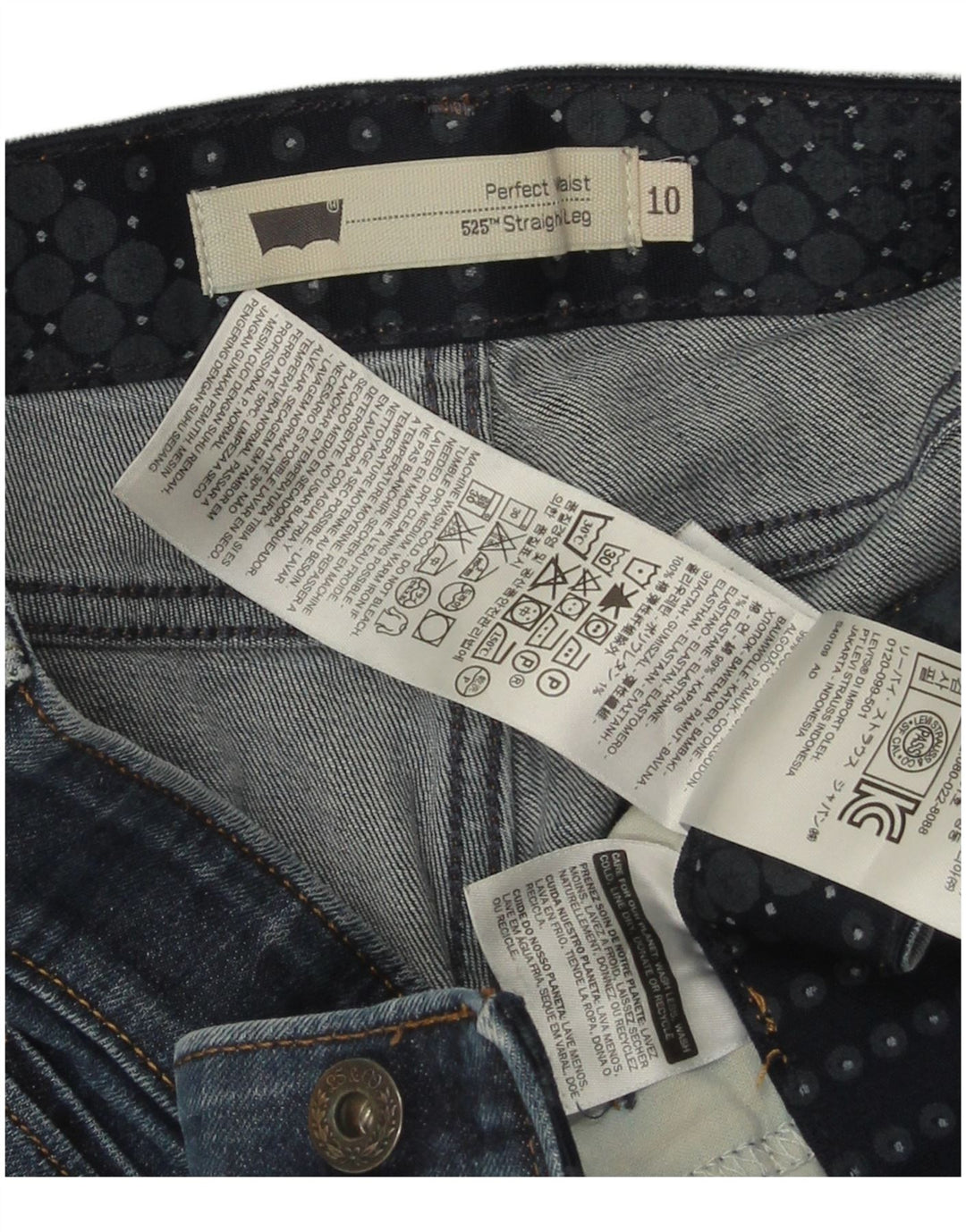 Женские прямые джинсы LEVI'S 525 США 10, большие размеры W30 L31, синий хлопок