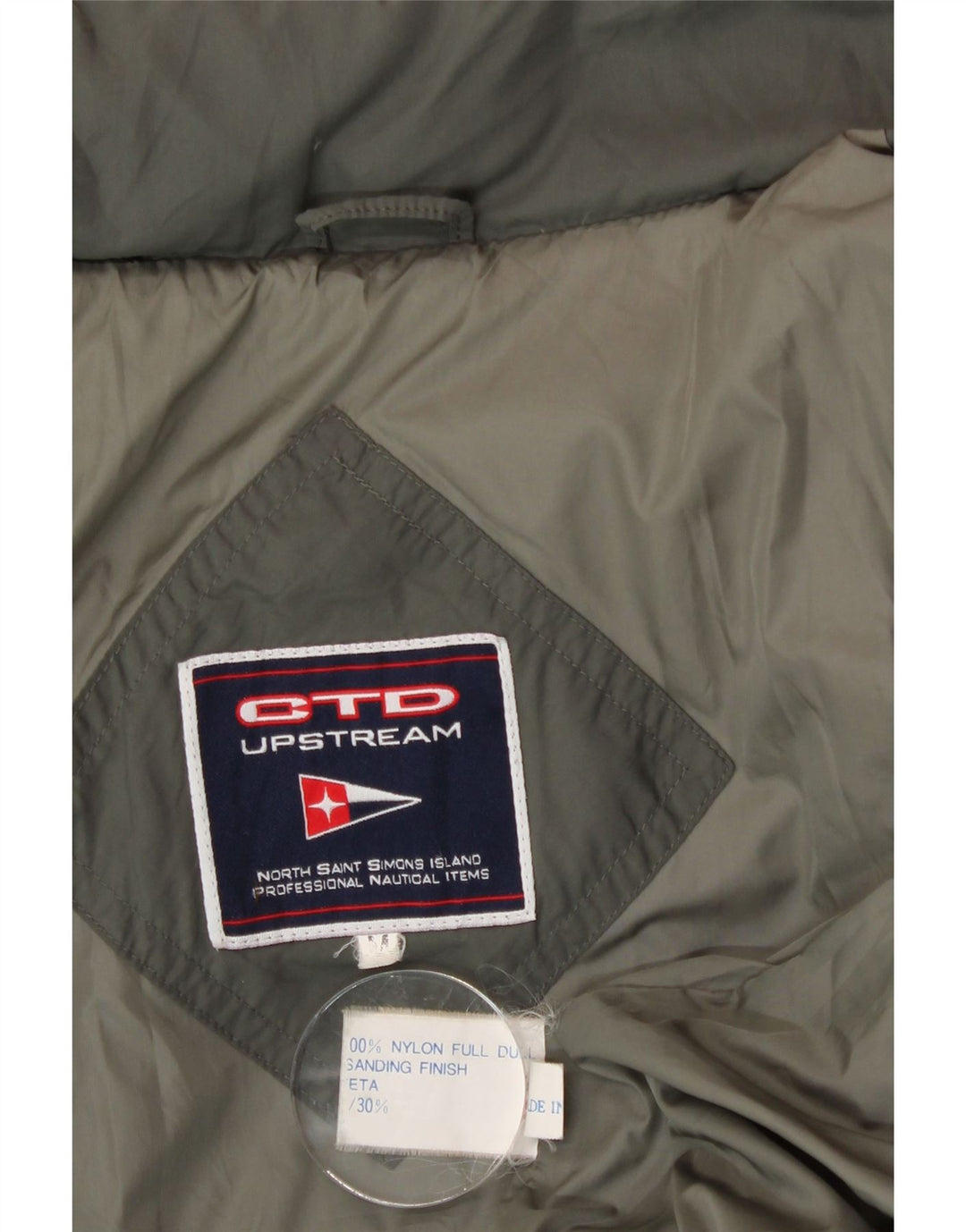 VINTAGE Womens Padded Coat UK 14 Medium Green Nylon Vintage Vintage and Second-Hand Vintage from Messina Hembry 