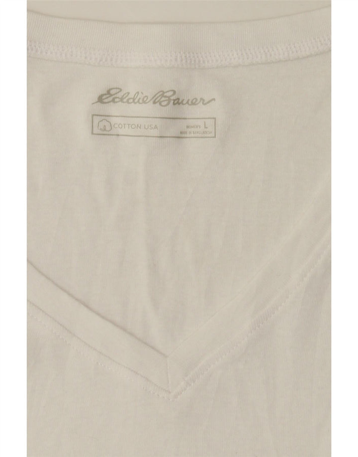 EDDIE BAUER Womens Top Long Sleeve UK 14 Large White Cotton Vintage Eddie Bauer and Second-Hand Eddie Bauer from Messina Hembry 