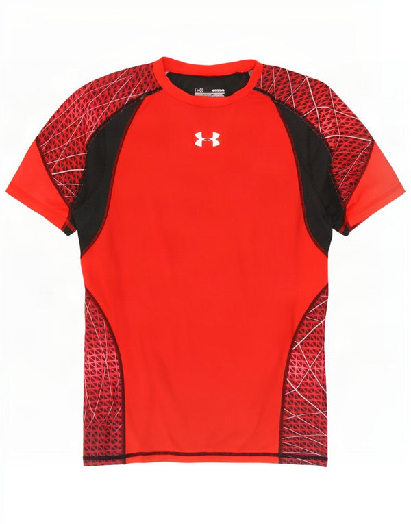 Мужская футболка Under Armour Heat Gear, большая красная с цветными блоками